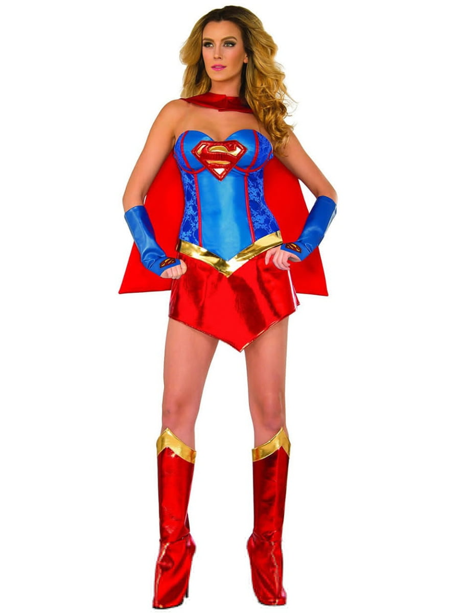 Womens Deluxe Dc Comics Supergirl Corset With Skirt Costume Set