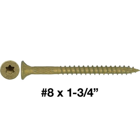 

Jake Sales Brand #8x1-3/4” Torx/Star Wood Screw ~865 Screws - ACQ Bronze Exterior Coated - 5 Pounds