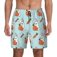 thumbnail image 3 of Uemuo Rabbit Is Eating Carrots Pattern Mens Swim Trunks Quick Dry Board Shorts with Mesh Lining, Stretch Beach Shorts Quick Dry No-Chafing Board Shorts-Small, 3 of 9