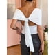 thumbnail image 5 of Top corto liso de verano para mujer, sin mangas, con escote en V profundo, corte ajustado, ideal para fiestas y playa., 5 of 6