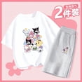 thumbnail image 4 of Cute 2Pcs Children's Short Sleeve Shorts Kawaii Sanrios Anime Cinnamoroll Summerthin Style Boys Girls Student Cotton T-Shirt, 4 of 5
