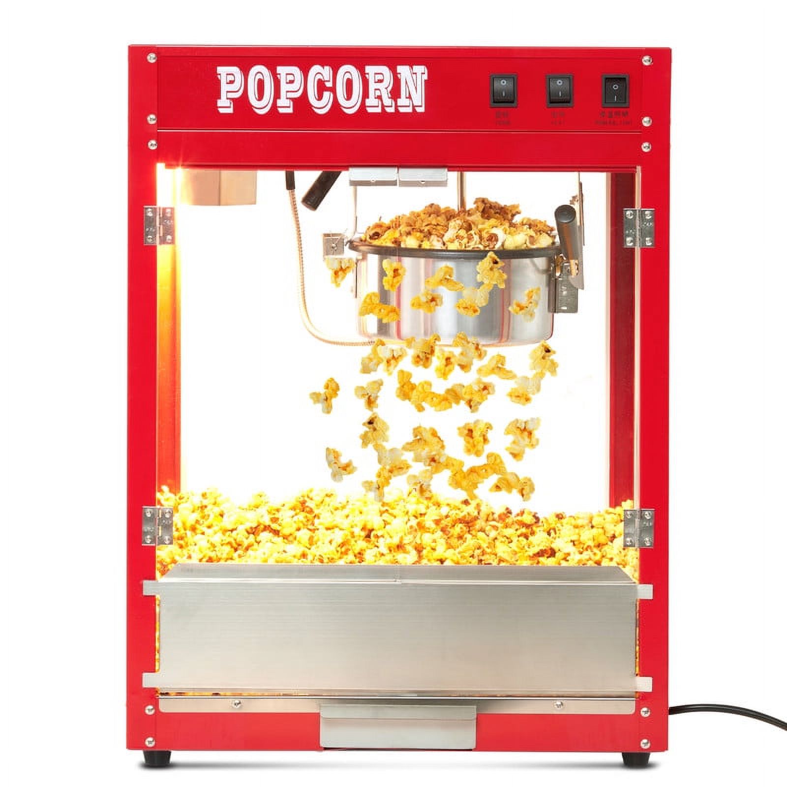 Entcook Commercial Popcorn Machine with Cart, Antique Style Porcorn Popper  with 8 Ounce Kettle 