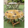 thumbnail image 3 of Outdoor Tablecloth with Umbrella Hole & Zipper, Yellow Starfish Coastal Round Tablecloth 54 Inch, Summer Beach Nautical Sea Ocean Patio Table Cover Waterproof Table Cloth for Picnic/Party, 3 of 7