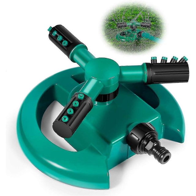 Aspersor automático giratorio para césped: 360 grados de cobertura para áreas extensas de césped y jardín.