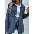 thumbnail image 7 of Womens Waffle Knit Long Shacket Jacket Oversized Casual Long Sleeve Button Collared Dressy Shirts Y2k Fall Clothes Open Front Cardigans Blouse Tops, 7 of 7
