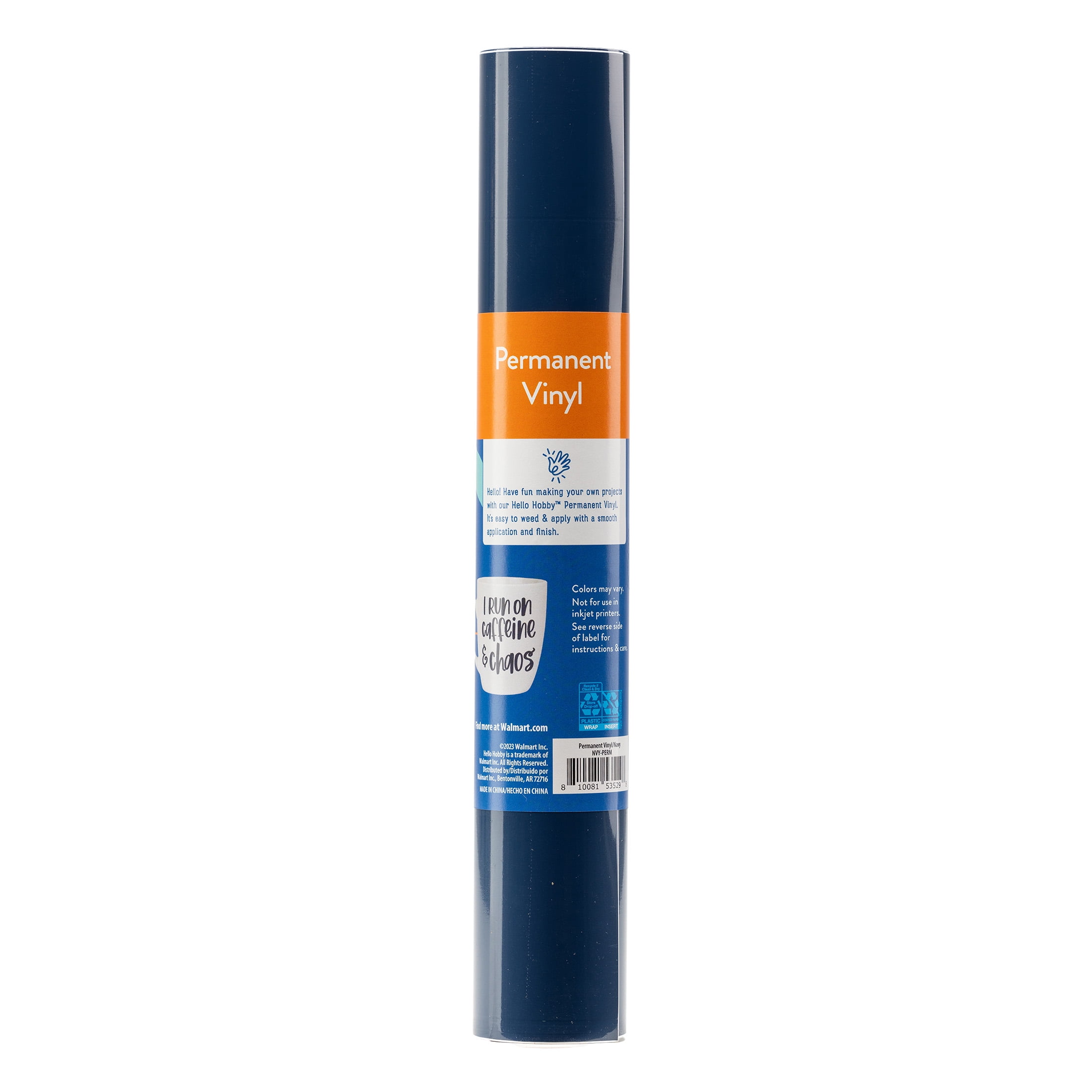 (2 pack) Hello Hobby 12" x 4' Navy Permanent Craft Vinyl Roll