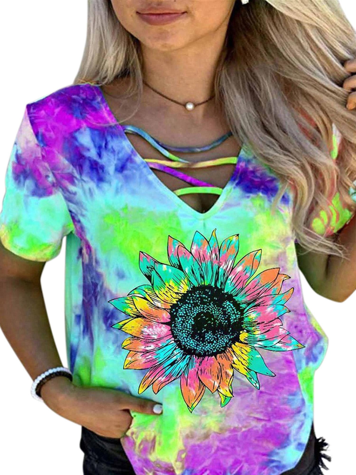 tie dye criss cross shirt