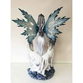 thumbnail image 4 of Large 23" Tall Blizzard Frost Flake Fairy With Two Snow Pet Wolves Statue Figurine, 4 of 6