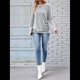thumbnail image 4 of Camisa de Larga con Puños Abotonados para Mujer, Suéter Informal de Otoño, Moda Gris S, 4 of 10