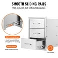 thumbnail image 5 of Outdoor Kitchen Drawers 16"Wx21.5"Hx18"D,Flush Mount Triple Access BBQ Drawers with Stainless Steel Handle,BBQ Island Drawers for Outdoor Kitchens or BBQ Island Patio Grill Station, 5 of 6