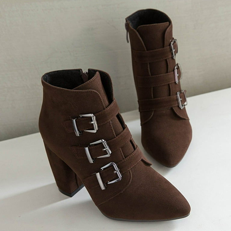 Boots for Women Clearance Deals! Verugu Western Cowboy Chunky Heel