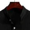 thumbnail image 3 of Mens Shirts Polos Winter Fashion Solid Color Lapel Long-Sleeved Solid Color Lapel Long-Sleeved Mens Clothing,Black,L, 3 of 6