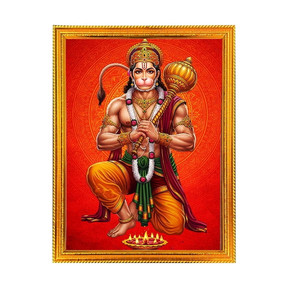 Hanuman ji -Religious God Photo Frame for Home & Pooja Room Decor