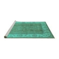 thumbnail image 2 of Ahgly Company Machine Washable Indoor Round Oriental Turquoise Blue Traditional Area Rugs, 5' Round, 2 of 4