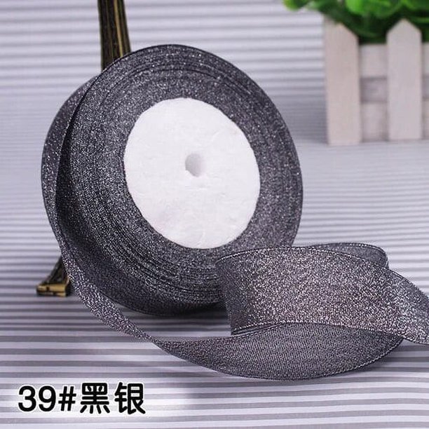 Cinta de purpurina hecha a mano de 2,5 cm, cinta de cebolla metálica para boda, decoración de invitación de Navidad, cinta para envolver regalos, 25 metros