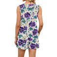 thumbnail image 5 of Iaqnaocc Two Piece Sets for Women Casual Short Sets for Women Vintage Floral Print Square Neck Sleeveless Womens Tops and Shorts Summer Outfits Matching Sets Women Clothing Dark Purple L, 5 of 5