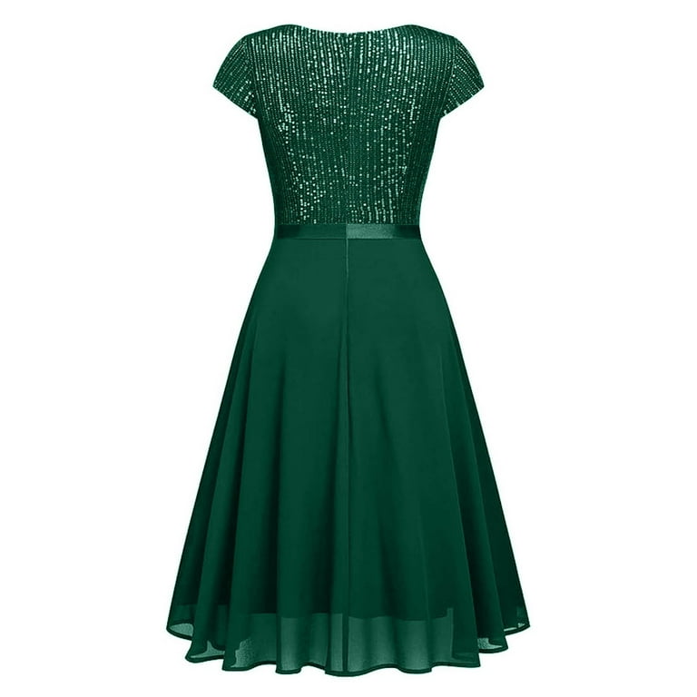 slim fit dress slacks V-Neck Plus-Size Long Sequin Prom Dress CD840C Emerald / 16 main image 0