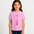 thumbnail image 2 of Girls Graphic Tees Vertical Hearts Love Kids T Shirt Valentines 100% Cotton Short Sleeve Soft Tops 4-13Y, 2 of 5