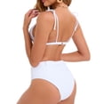 thumbnail image 4 of UTSJKR Two Piece Swimsuit for Women Halter Top Swimsuits for Women Summer Fashion Tied Straps Womens Two Piece Bathing Suits White L, 4 of 8