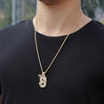 thumbnail image 4 of RapzGz Men's Iced Out Mamba 8 Pendant Necklace, 24'' Stainless Steel Snake Chain, Gold/Black/Rainbow Hip Hop Sports Jewelry, Ideal Gift for Him & Her, 4 of 7