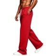 thumbnail image 5 of Fleece Sweat Pants for Men Wide Leg Casual Workout Sweatpants, Elastic Waist Drawstring Baggy Workout Jogging Pants, Y2K Oversized Fashion Streetwear for Gym Travel, 4 Seasons, 5 of 7