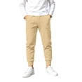 thumbnail image 4 of Besolor Cinch Bottom Sweatpants for Teen Boys Fall Winter Warm Casual Workout Joggers Elastic Waisted Kids Running Trousers with Pockets(5-6 Years,Beige), 4 of 7