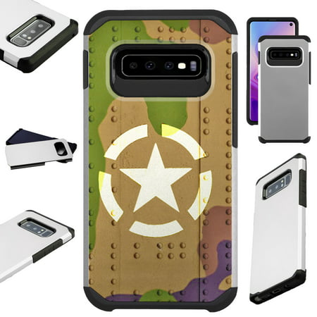 Compatible Samsung Galaxy S10 S 10 5G (2019) Case Hybrid TPU Fusion Phone Cover (Tank