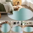 thumbnail image 6 of Turquoise Grey Ombre Round Rugs 6ft, Modern Abstract Art Gradient Non Slip Washable Rug Runner, Low Pile Indoor Floor Carpet Mat Bathroom Rugs for Living Room, Bedroom, Kids Room, 6 of 9