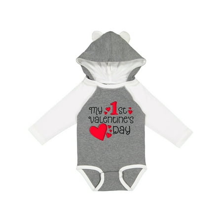 

Inktastic My First Valentines Day Red Hearts Gift Baby Boy or Baby Girl Long Sleeve Bodysuit