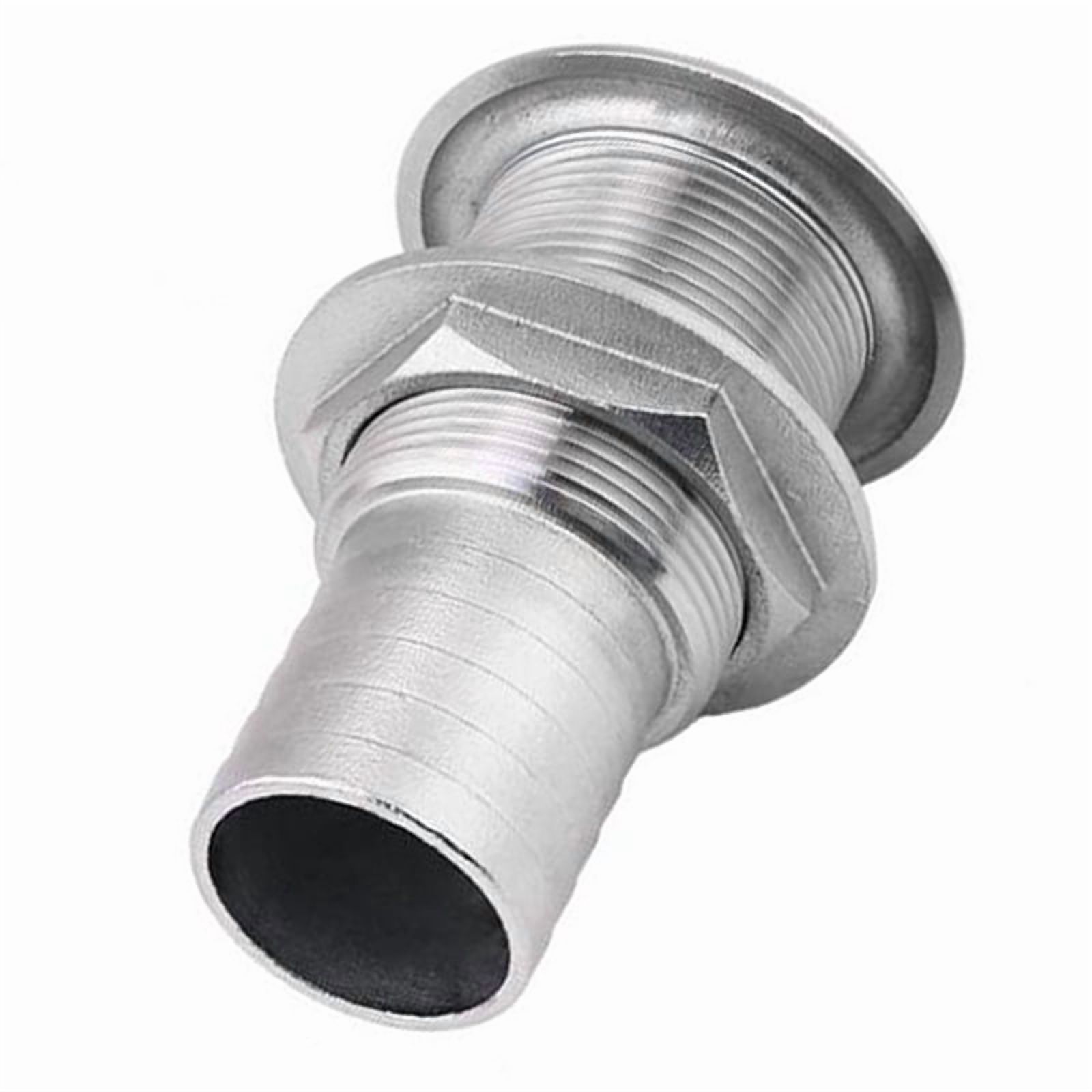 2" 54mm Stainless Steel Marine Thru Hull Fitting, Boat Drain Outlet & Hose Barb Connector for Yacht Kayak Canoe