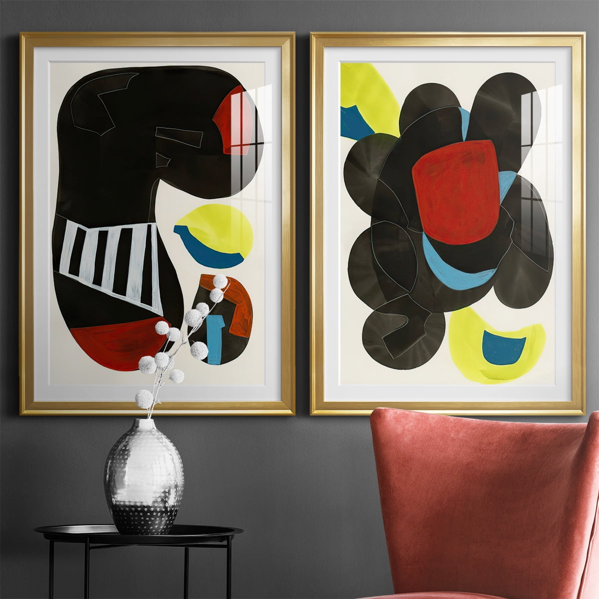 Wexford Home Barcelona I Premium Framed Print, 18.5" x 24.5" - Ready to Hang, Gold (Set of 2)