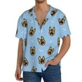 thumbnail image 3 of Balery German Shepherd Puppy Men's Casual Button Down Shirt Short Sleeve Textured Summer Cuban Beach Shirts-3X-Large, 3 of 7