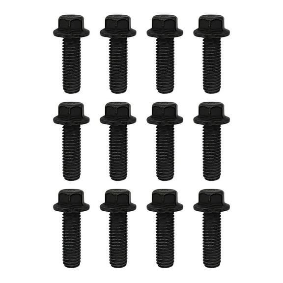 Exhaust Manifold Header Flange Bolts Replacement for GM Chevrolet LS & LT Engines, LS1 LS2 LS3 LSX - 551696 (12pk, Black)