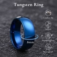 thumbnail image 6 of King Will 8mm Tungsten Carbide Wedding Band for Men Women Classic Promise Engagement Rings for Couples Domed Style High Polish Finished Comfort Fit, Blue Size 9, 6 of 7
