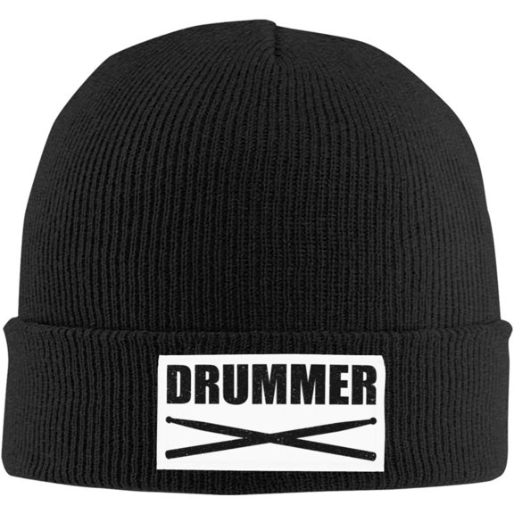Drummer Drumsticks Gifts Black Winter Beanie Hats for Men Women Beanie Soft Warm Knit Hat Ski Stocking Cuffed Cap