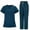 Dark Blue Scrubs Set for Women, variant on Yxbdin 2 Pieces Scrubs Set for Women Wide Leg Cargo Pants and Short Sleeve Tops Solid Medical Nurse Uniforms with Pockets Army Green L