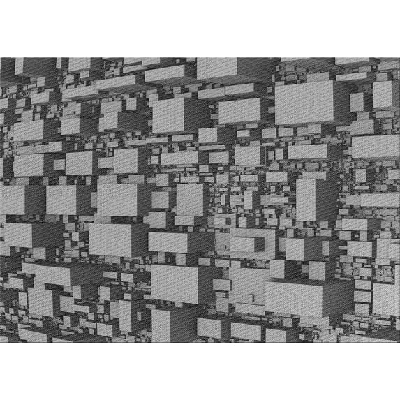 Ahgly Company Machine Washable Indoor Rectangle Transitional Dark Gray Area Rugs, 5' x 7'
