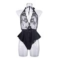 thumbnail image 4 of uublik Womens Lingerie Valentine's Day Lace Bodysuit V Neck Nightgown Sleepwear Black XXL, 4 of 5