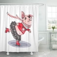 thumbnail image 1 of ABPHQTO Cute Pig is Skating She in Red Cardigan Drawing Cortina de ducha 150x180 cm, 1 of 1