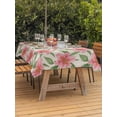 thumbnail image 3 of Outdoor Tablecloth with Umbrella Hole for Patio/Picnic/Party/Camping, Flowers Waterproof Table Cloth Rectangle Table Cover Washable, Pink Spring Floral Elegant Pastoral Rustic (54"x 80"), 3 of 8