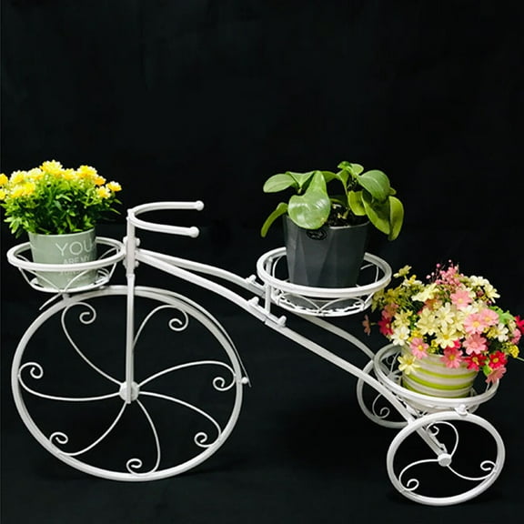 Miumaeov Tricycle Plant Stand Flower Pot Cart Holder Plant Display Rack Garden Home Decor