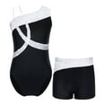 thumbnail image 2 of MSemis Kids Girls Sleeveless Shiny Diamond Gymnastics Dance Athletic Leotard with Shorts Sets, 2 of 5