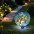thumbnail image 3 of 12 Inch Colorful Splash Glass Solar Gazing Ball,Solar LED Globe Light, Decorative Outdoor Accent for Garden, Patio & Lawn,Outdoor Decor, 3 of 10