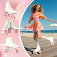 thumbnail image 5 of XunKA Roller Skate, Adult Teen Classic High Top Skates with Light up Wheels, White And White Wheel (Women's 7 / Men's 6), 5 of 10