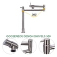 thumbnail image 2 of Brushed Nickel Pot Filler Kitchen Faucet Deck-Mounted, 2 of 3