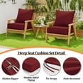 thumbnail image 5 of Pakunoda Outdoor Deep Seat Cushion Set for Patio Furniture, Waterproof & Fade Resistant, 22" L X 22" W X 4" H, Burgundy, 5 of 6
