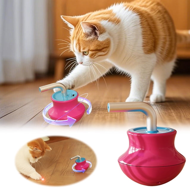 Outdor Automatic Cat Interactive Swinging Rolling Device Self Balancing Rechargeable 360° Rotating Electronic Cat Indoor Exercise Machine Random Movement No Hold Small Cat
