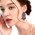 thumbnail image 2 of Boho Chandellier Jhumka Statement Dangle Earrings for Women Vintage Large Flower Ball Bead Tassel Drop Dangling Earring Indian Bollywood Jewelry Holiday Festival Christmas, 2 of 4