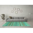 thumbnail image 3 of Ahgly Company Indoor Rectangle Oriental Turquoise Blue Modern Area Rugs, 2' x 4', 3 of 4