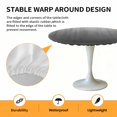 thumbnail image 2 of Elastic Fitted Round Tablecloth, Grey Ombre Waterproof Stretch Table Cover for 55"-60" Tables, Contemporary Gradient Abstract Art Washable Outdoor Tablecloths for Patio, Picnic, Camping, 2 of 9